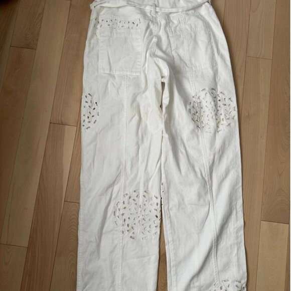 Tularosa Valentina embroidered pants in white. - Picture 5 of 8